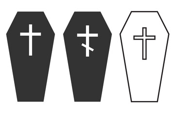 Coffin icon. Funeral design set vector ilustration. - obrazy, fototapety, plakaty