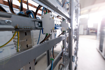 Voltage panel with circuit breaker. electrical background
