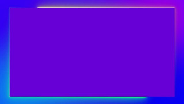 a purple rectangle with a blue background around which two glow lights circle. Abstract modern logo type background animation
