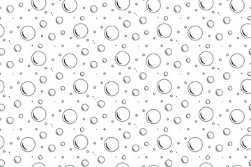 Bubbles soda seamless pattern. white color soap texture.