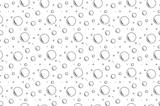 Bubbles soda seamless pattern. white color soap texture.
