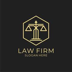 Unique and luxurious law firm logo