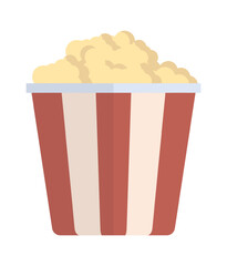 popcorn bucket. cinema movie house salty popcorn package container. vector cartoon illustration.