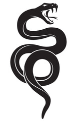 illustration of black snake isolated on white background - obrazy, fototapety, plakaty