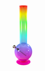 Colorful rainbow bong isolated on white background