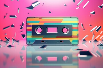 Symbolic Cassette tape background. Generate Ai