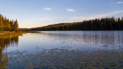 Sunset over Andy Bailey Lake, British Columbia, Canada