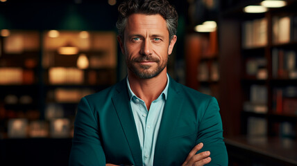 Fototapeta premium young handsome man in a suit and sunglasses