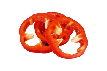 red pepper paprika bell isolated on transparent background.