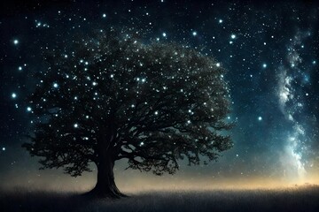 Fototapeta na wymiar tree at the night