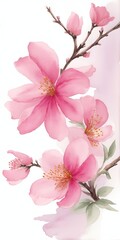 Watercolor Sakura paint. AI generated illustration