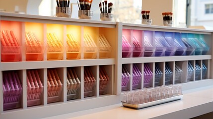 a boutique's lip care section, featuring a spectrum of shades to suit every mood and occasion