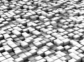 3d squars pattern, mosaic cubes, white blocks