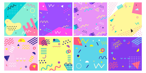 90s Abstract Background Vector Illustration set