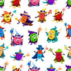 Cartoon mineral wizard or mage characters pattern