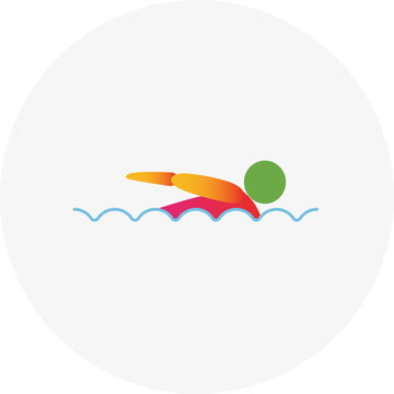 recommend clip art: Swimming competition icon. Colorful sport sign.