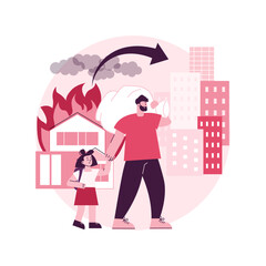 Internal migration abstract concept vector illustration. Domestic human migration, natural disaster, civil disturbance, arrive in capital, people moving with bags suitcases abstract metaphor.