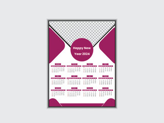 Creative modern 2024 new year calendar design