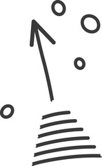 Growing Arrow Abstract Doodle