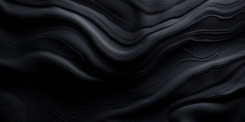 Obraz premium Black Marble Creative Abstract Wavy Texture. Screen Wallpaper. Digiral Art. Abstract Bright Surface Liquid Horizontal Background. Ai Generated Vibrant Texture Pattern.