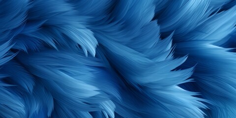 Blue Fur Creative Abstract Wavy Texture. Screen Wallpaper. Digiral Art. Abstract Bright Surface Liquid Horizontal Background. Ai Generated Vibrant Texture Pattern.