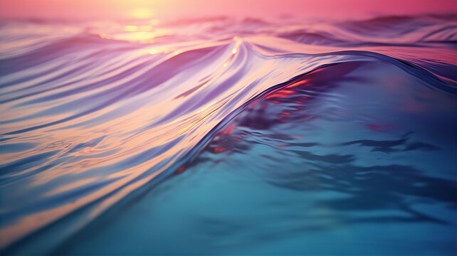 Water Surface Gentle Rippling Waves Pattern Evening Sunset Light Background