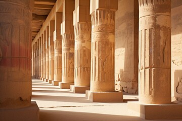 Columns of the temple of Queen Hatshepsut. Luxor. Egypt. Generative AI