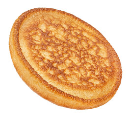 One plane pancake isolated on white background, full depth of field