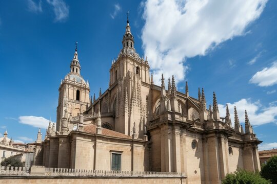Historic Spanish cathedral. Generative AI