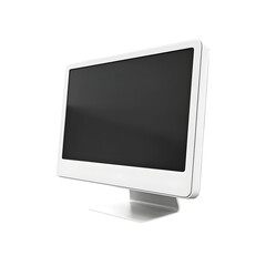 White turned off Computer LCD Display isolated on transparent background, AI