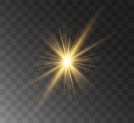 Transparent yellow sunlight special lens flash light effect. Front solar flare lenses.	