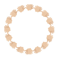 clapping hands art drawn round frame
