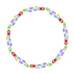 car silhouette traffic art drawn round frame