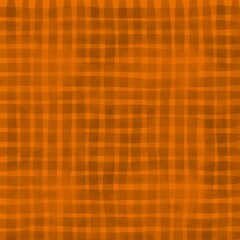 Orange Black Gingham Check Hand Drawn Background