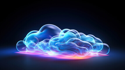 Obraz premium abstract cloud illuminated with neon light on white background