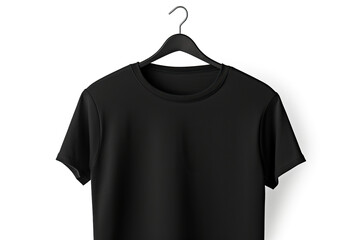 blank black t-shirt hanger isolated on white background - obrazy, fototapety, plakaty