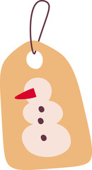 Label With Snowman