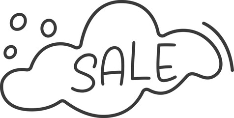Sale Lettering Cloud Doodle