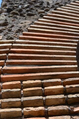 Brick wall of roman coliseum