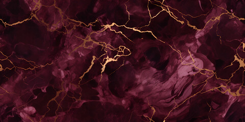 Marble granite dark pink and white with gold texture. Background wall surface seamless pattern graphic burgundy, cherry, ruby floor ceramic counter texture stone Generative AI