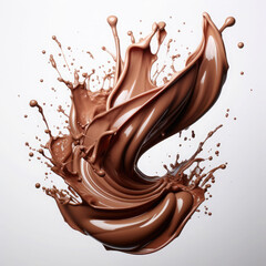 chocolate, sweet, splash, brown, liquid, food, dessert, milk, melted, cream, dark, cocoa, white, isolated, candy, swirl, abstract, pouring, delicious, melting, drop, drink, flowing, gourmet, hot