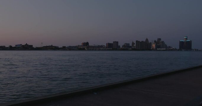 Windsor, Ontario Waterfront during Sunset