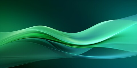 Green Glass Creative Abstract Wavy Texture. Screen Wallpaper. Digiral Art. Abstract Bright Surface Liquid Horizontal Background. Ai Generated Vibrant Texture Pattern.