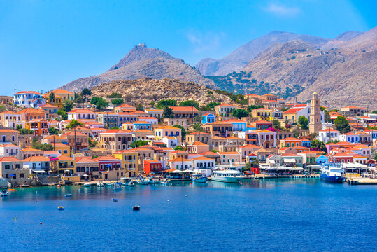 Chalki island, one of the most charmy Dodecanese islands of Greece, close to Rhodes.