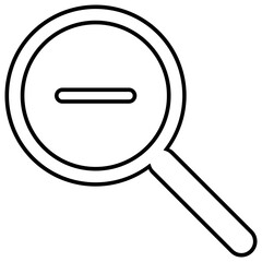 Zoom out outline icon. Magnifying glass illustration.