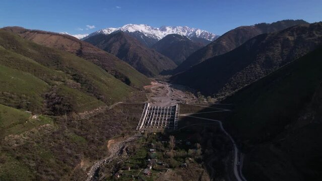 Talgar dam drone flight