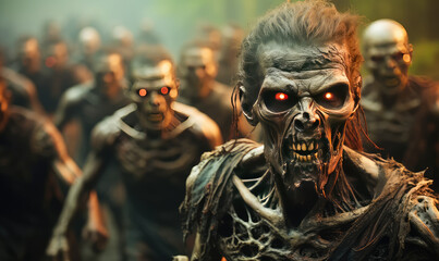 When Shadows Lengthen and the Dead Rise: A Halloween Tale of a World Plunged into Zombie Apocalypse - Generative AI