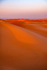 A desert and dune landscape in Oman
