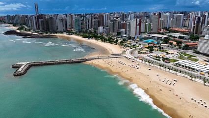 Coast City At Fortaleza In Ceara Brazil. Downtown City. Urban Cityscape. Beach Landscape. City...