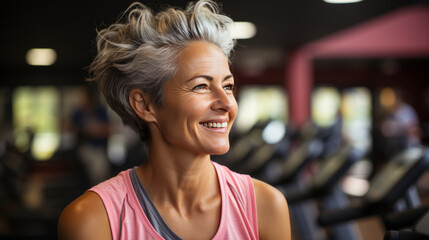 Fototapeta premium portrait senior woman in gym